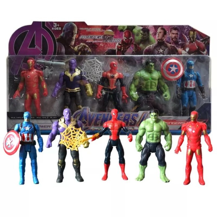 Комплект от 5 фигурки на супер герои Avengers, 15 см, + 3 години