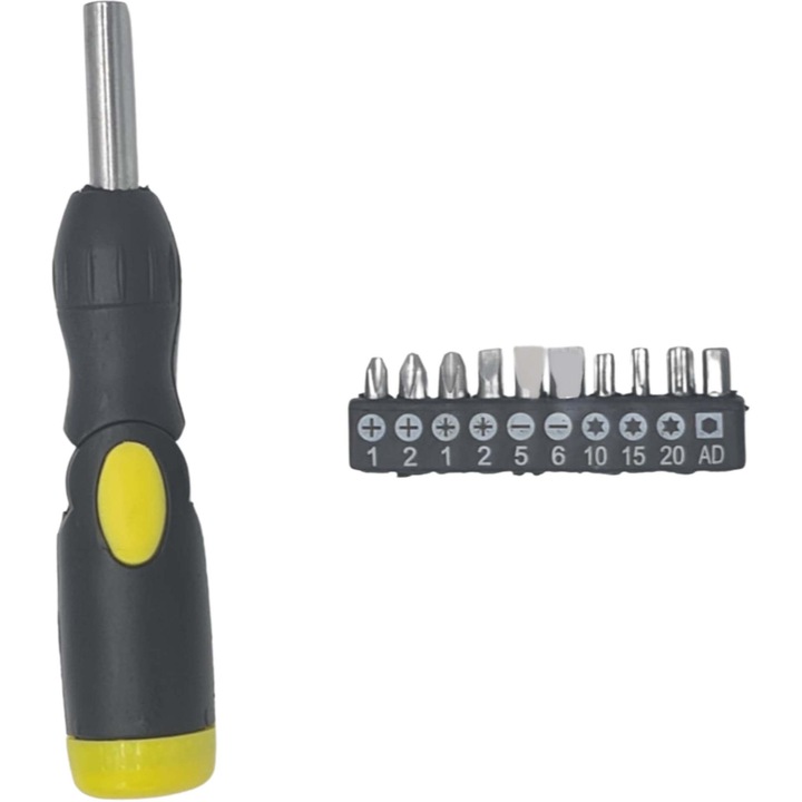 Surubelnita multifunctionala, cap ajustabil, 10 capete schimbabile, Dalimag