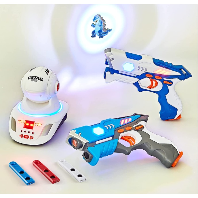 Tutor Without weapon Set 2 pistoale cu laser de jucarie pentru copii, adolescenti, adulti si 1  proiector de imagini - eMAG.ro