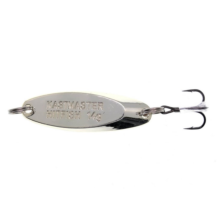Lingurita oscilanta tip pilker Hitfish Kastmaster 5.1cm, 14gr, 09 Silver, pentru pescuitul la avat, biban sau pastrav