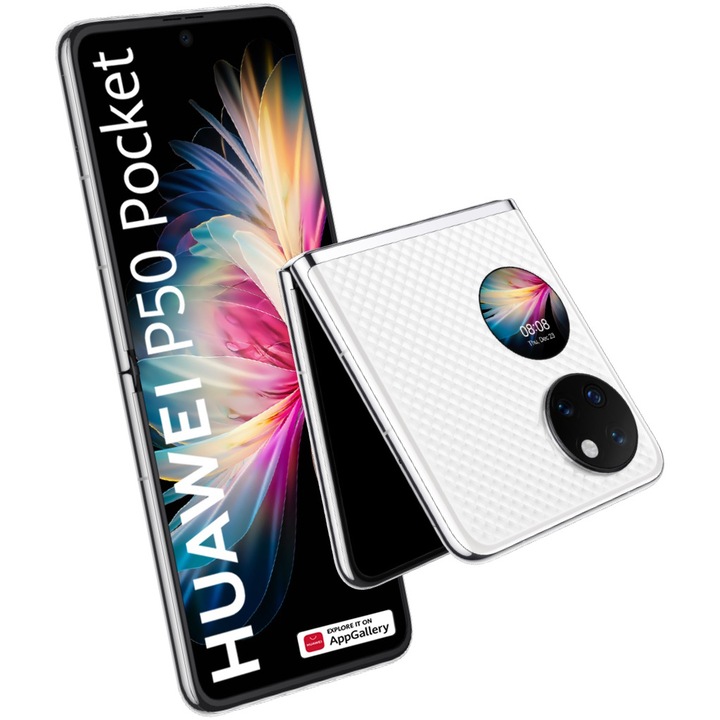 Смартфон Huawei P50 Pocket, 256GB, 8GB RAM, 4G, White