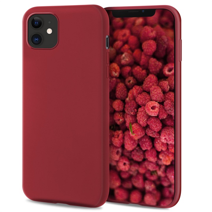 Силиконов кейс, Moozy, за Apple iPhone 12 mini, Vintage Pink, вътрешна част от микрофибър