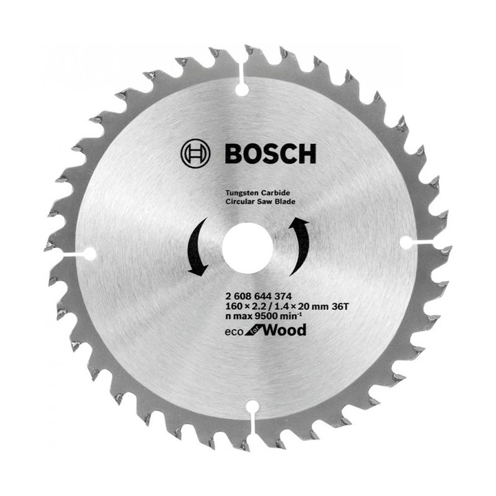 Disc circular Eco for Bosch, Lemn, 160x2.2/1.4x20/16 mm 36T