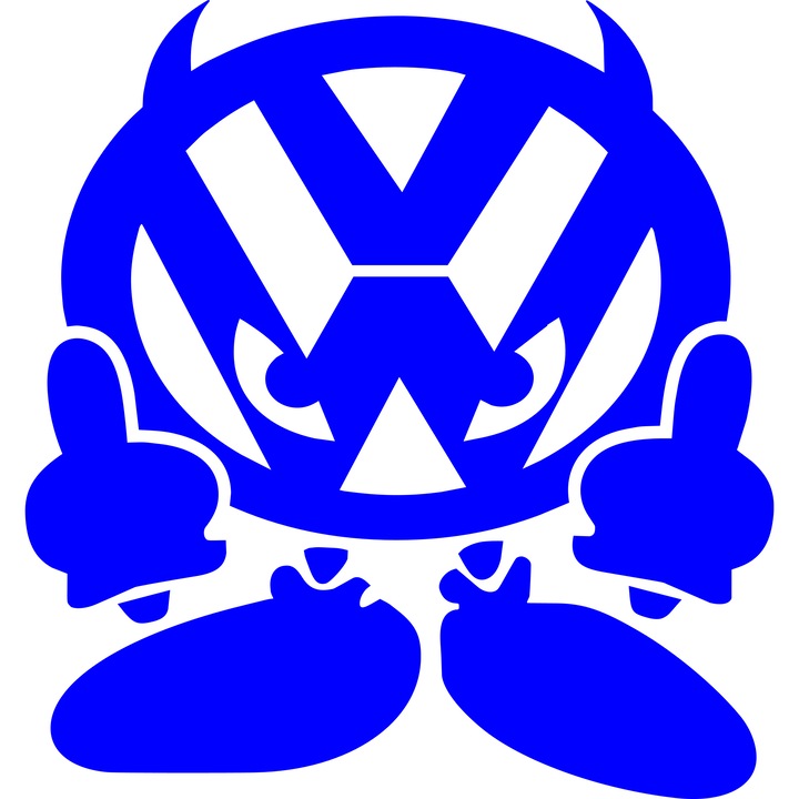 Vicces autómatrica Volkswagenhez, 20x20 cm, kék