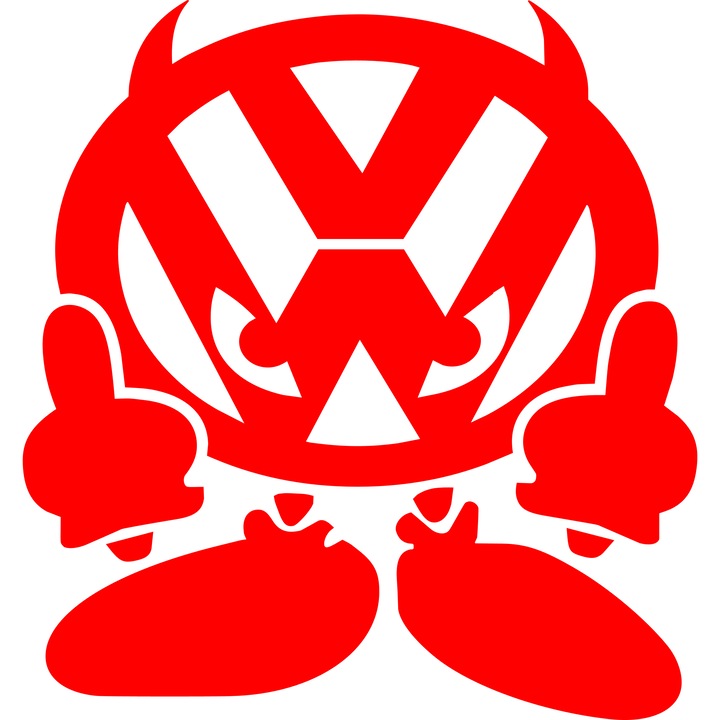 Sticker auto haios pentru Volkswagen , 20x20 cm , rosu