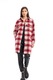 Női kabát, RVL Fashion, ing típusú, kockás, gyapjúszövet, elefántcsont fehér/piros