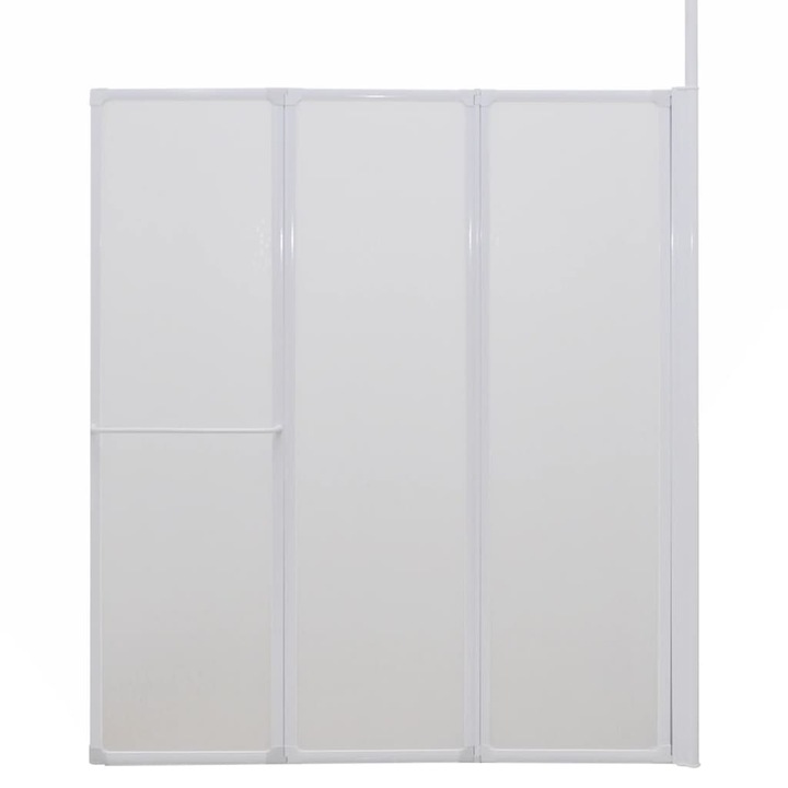 Paravan dus, vidaXL, Polipropilena, 70 x 120 x 137 cm, Alb