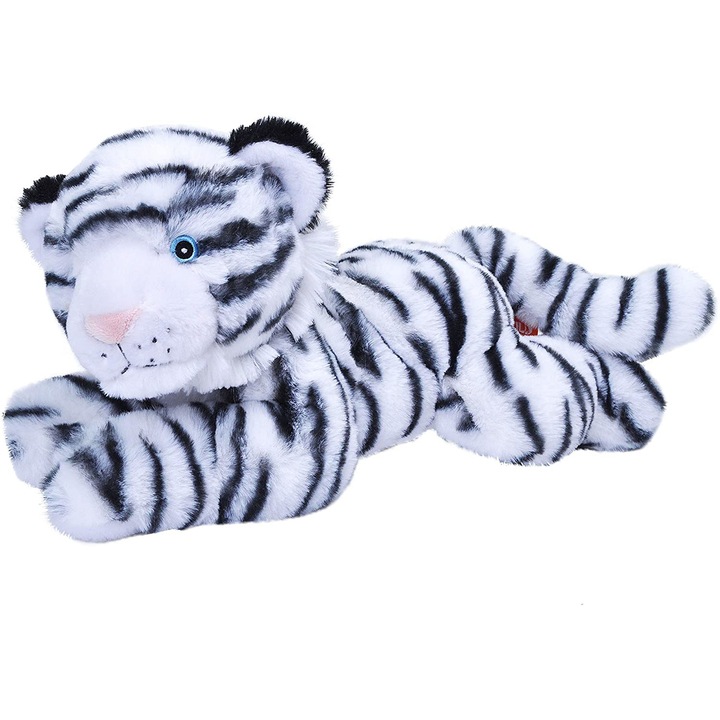 Jucarie de plus - Ecokins - Tigru Alb, 30 cm, cm, Alb, Plus