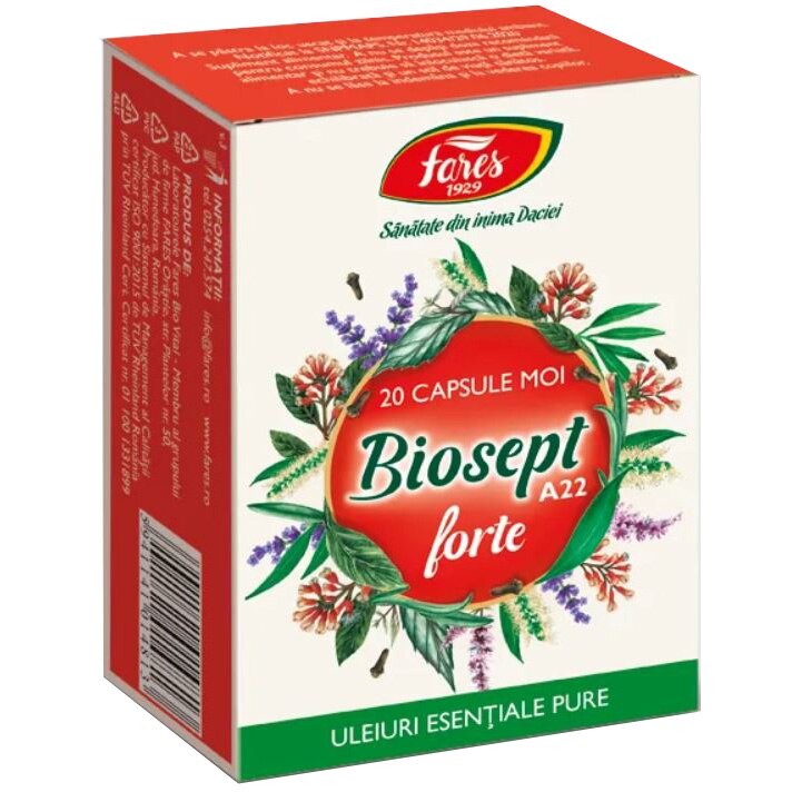 Supliment alimentar Biosept Forte Fares, 20 capsule moi