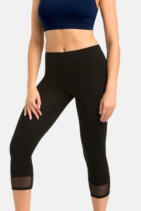 Női 3/4 pamut harisnyanadrág Glamo, Teyli, Fekete