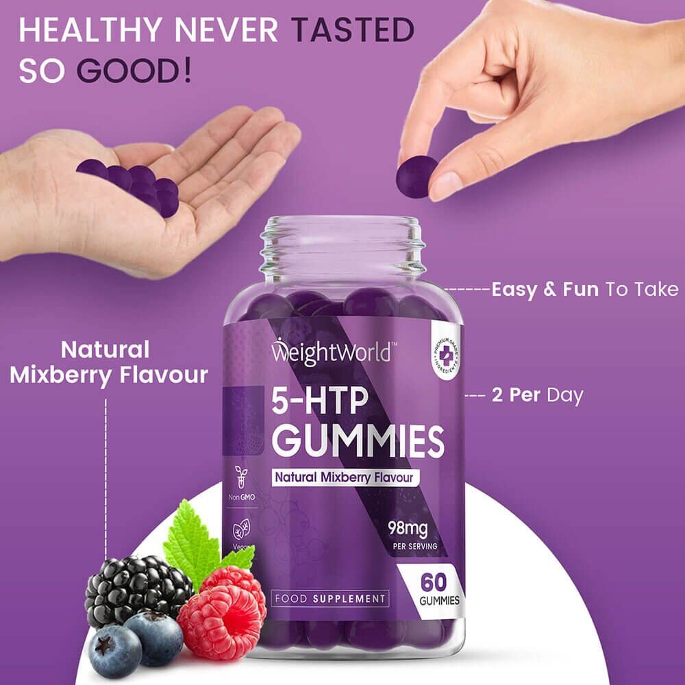 Supliment Alimentar 5HTP Gummies 60 jeleuri Suport Mental si Relaxare