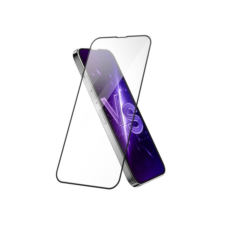 Стъклен протектор SwitchEasy Glass Hero Mobile Gaming Full Cover Tempered Glass за iPhone 13 Pro Max, Черен-прозрачен