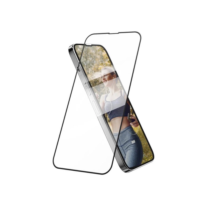 Стъклен протектор SwitchEasy Glass Pro Full Cover Tempered Glass за iPhone 13 mini, Черен-прозрачен