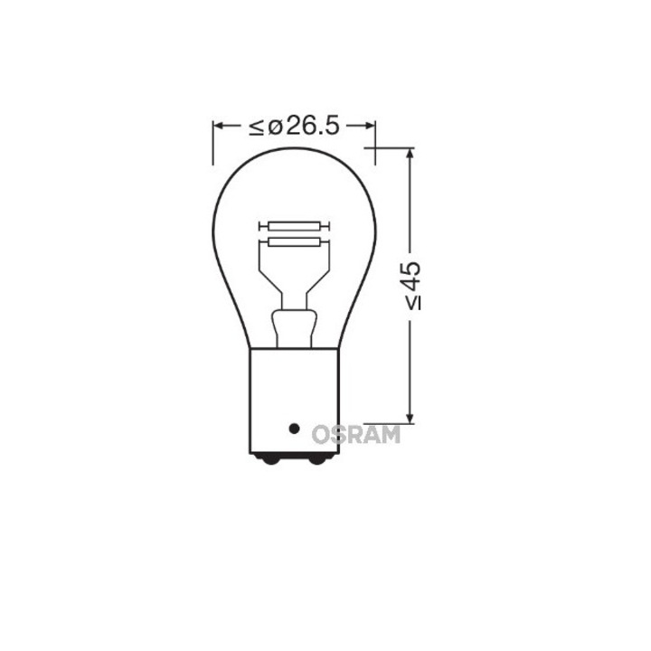 Osram Autó féklámpa, féklámpa, hátsó helyzet 7528 12V BAY15d P21 / 5W