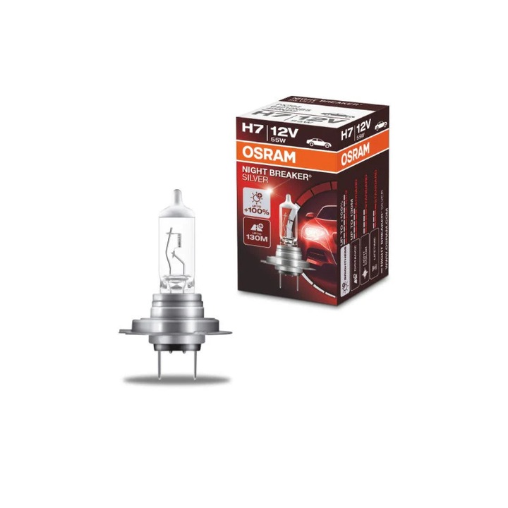 Bec 12V H7 55 W Night Breaker Silver +100% Osram