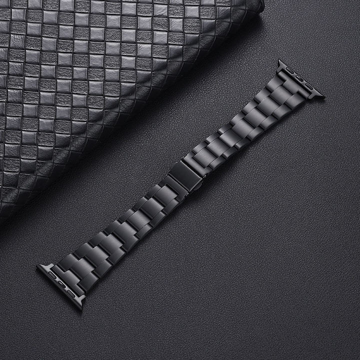 Метална каишка Svod за Apple Watch 7/6/5/4/3, 38/40/41 мм, регулируем размер, черен