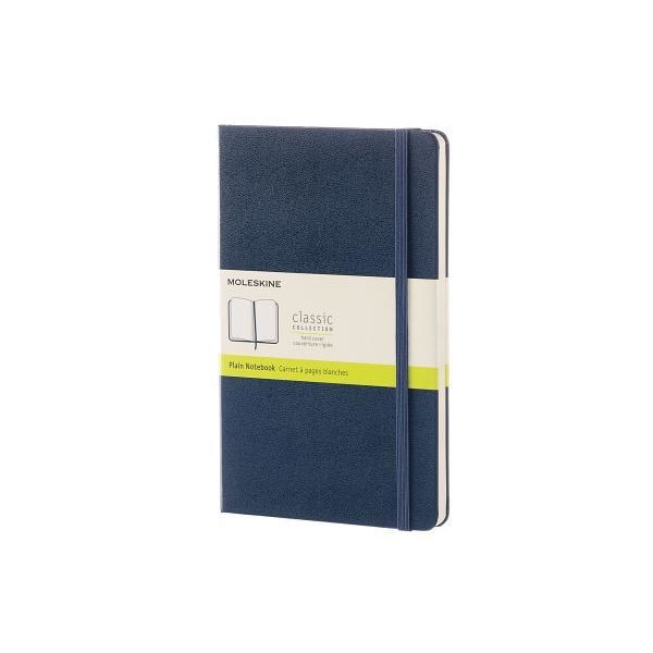 Moleskine Classic Notebook, Large, Plain, Sapphire Blue, Hard Cover (5 X 8.25), Moleskine (Author)