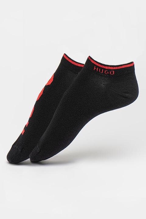 HUGO, Set de sosete pana la glezna - 2 perechi, Rosu/Negru, 40-46