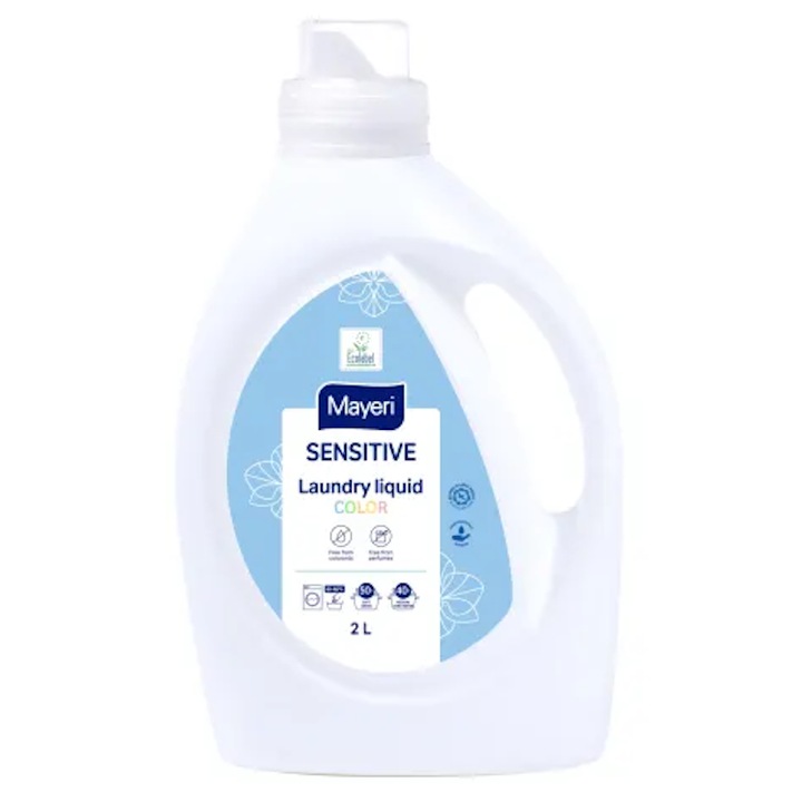 Mayeri Folyékony mosószer, színes ruhákhoz, Sensitive, színes, 2 l, 50 mosás