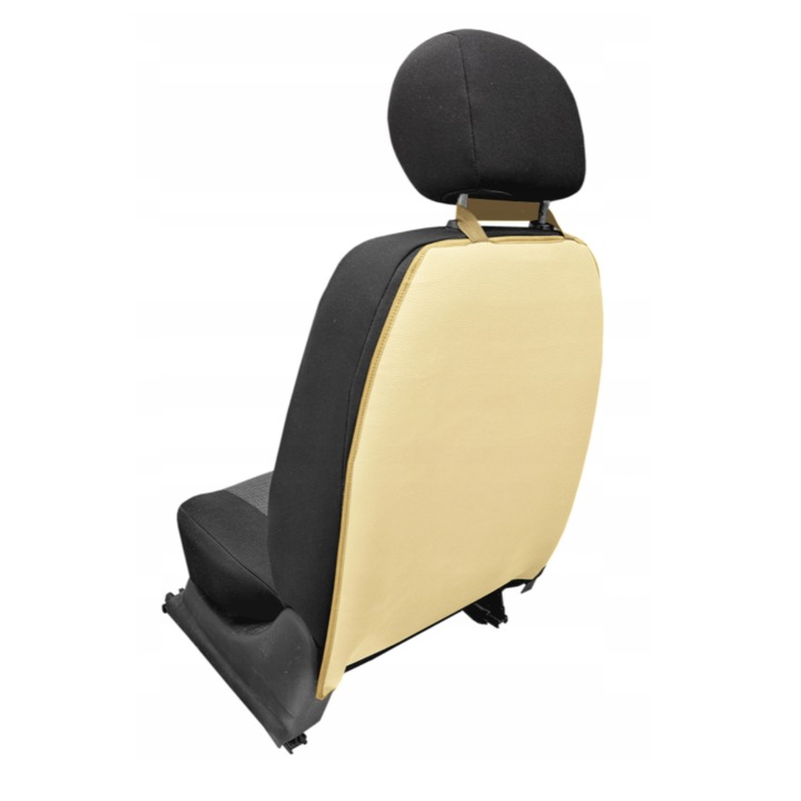 Protectie auto pentru spatarul scaunului din fata, din piele ecologica, crem, lavabila, impermeabila, Metru Patrat, 65 cm x 48 cm