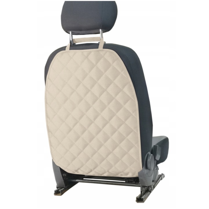 Калъф за гърба на предната седалка METRU PATRAT, Автомобилен, Ватиран, Перящ се, Водоустойчив, Кремав