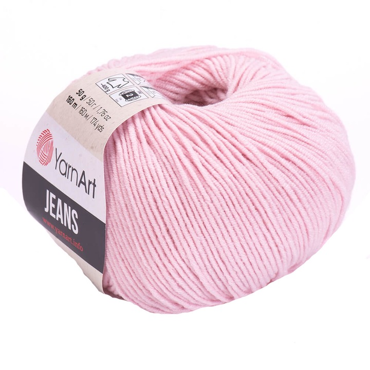 Fir Textil Yarn Art Jeans 18, pentru crosetat si tricotat, bumbac, roz, 160 m