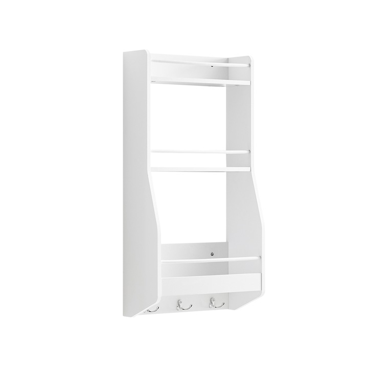 Fali polc konyhába, SoBuy, KCR12-W, 38 x 17 x 75 cm, MDF, Fehér