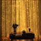 Perdea lumini, 300 LED-uri, 8 Programe, Alimentare USB, Impermeabila, 3x3m, Alb cald