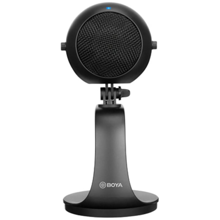 Boya BY-PM300 mikrofon podcastinghoz, kardioid, USB-C, fejhallgató kimenet, hangerő/némítás, kompatibilis Android, Windows, Mac OS rendszerrel