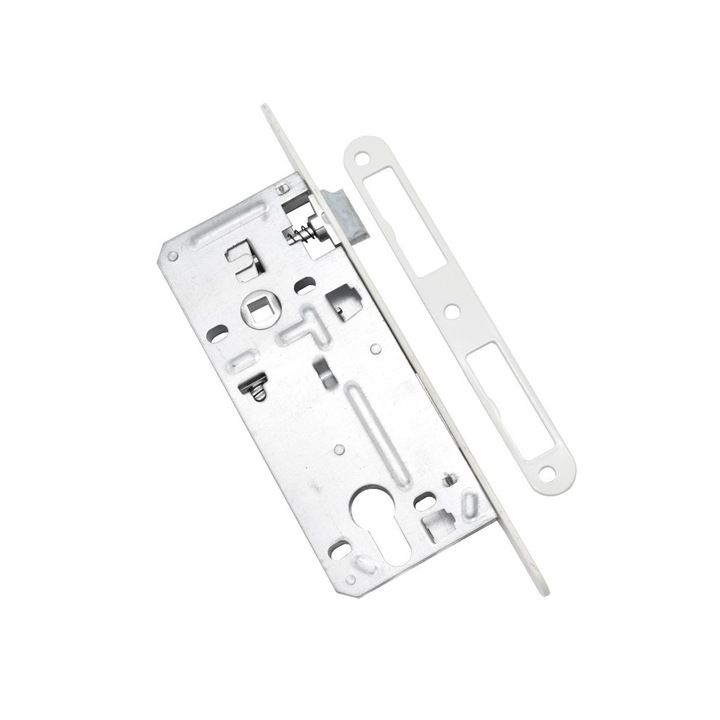 Broasca ingropata Yale pentru usi de interior din lemn orificiu pentru cilindru, dornmass 43 mm, interax 90 mm culoare alb