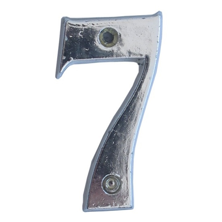 Ajtószám nikkelezett "7" 5cm