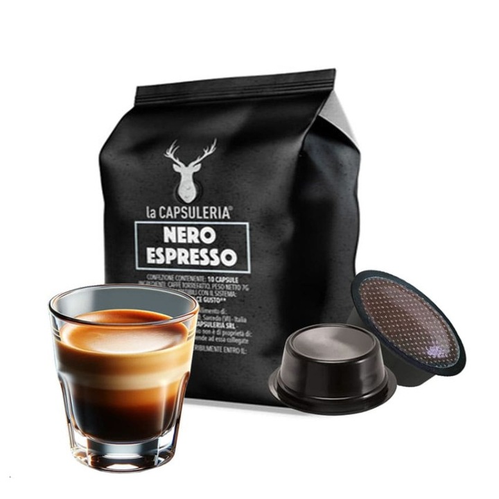 Cafea Nero Mio, 10 capsule compatibile Lavazza®* a Modo Mio®*, La Capsuleria