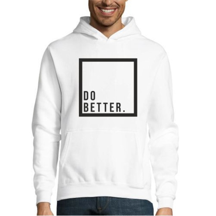 Hanorac Barbati, ”Do better ”, XL, Alb