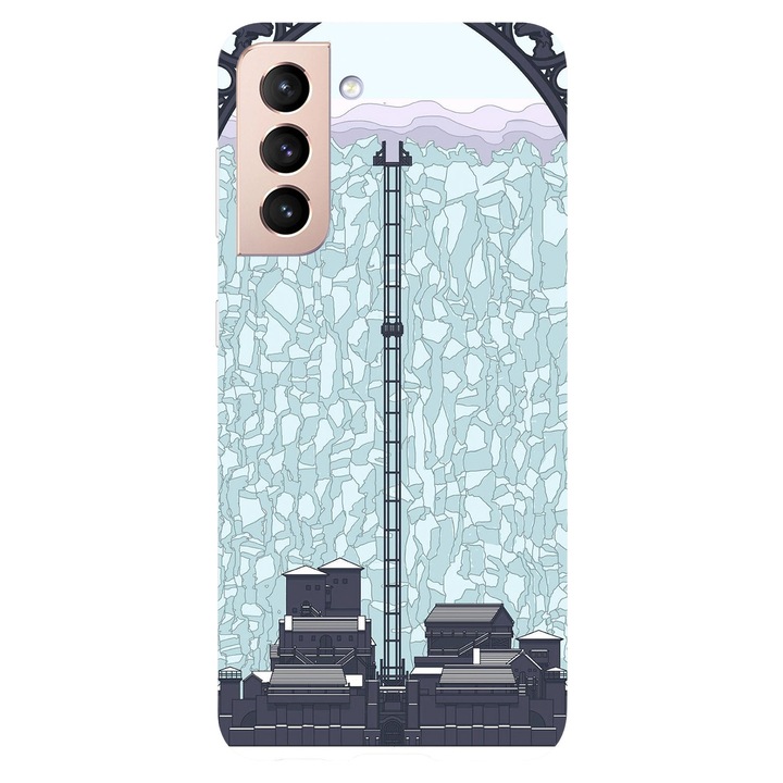 Кейс съвместим с Samsung Galaxy S21 модел Castle Black, силикон, TPU, обратното
