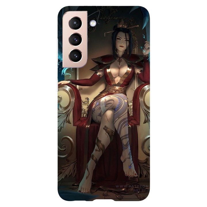 Кейс съвместим с Samsung Galaxy S21 модел Fire Lord, силикон, TPU, обратното