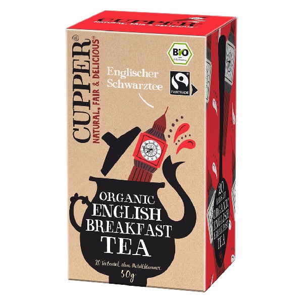 Ceai English breakfast, Cupper, Bio, 20 plicuri, 50 g