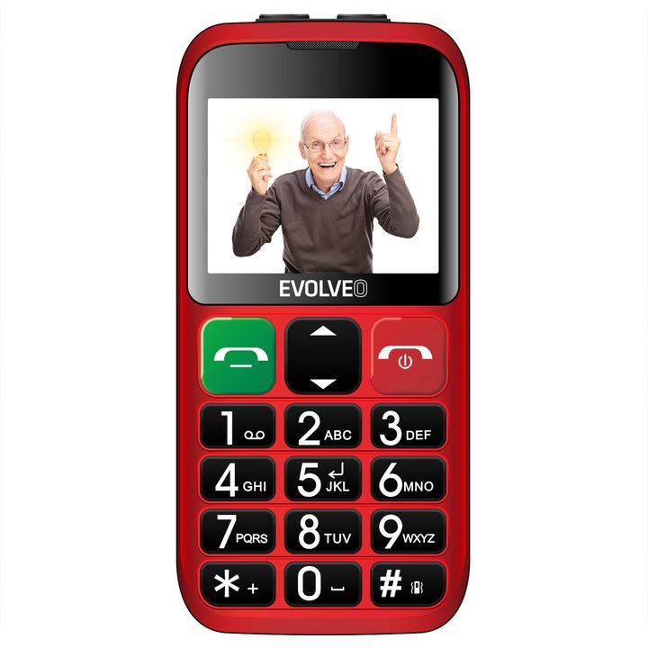Telefon Easyphone EP-850, Evolveo, Rosu
