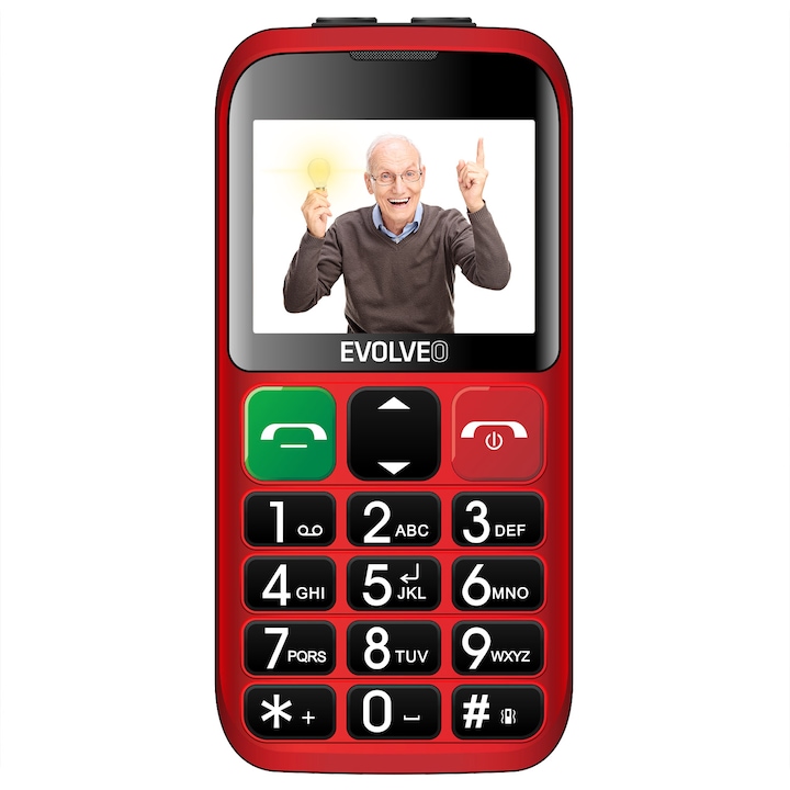 Evolveo Easyphone EP-850 Kártyafüggetlen, Senior Mobiltelefon, Piros