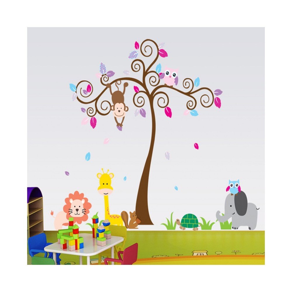 Sticker gigant pentru copii - Copacel si animale din jungla