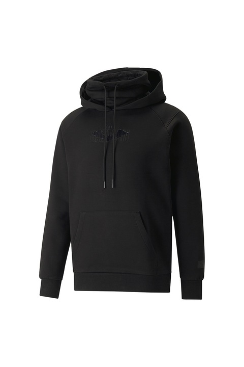 Puma, Kapucnis pamuttartalmú pulóver gumis logóval, Fekete