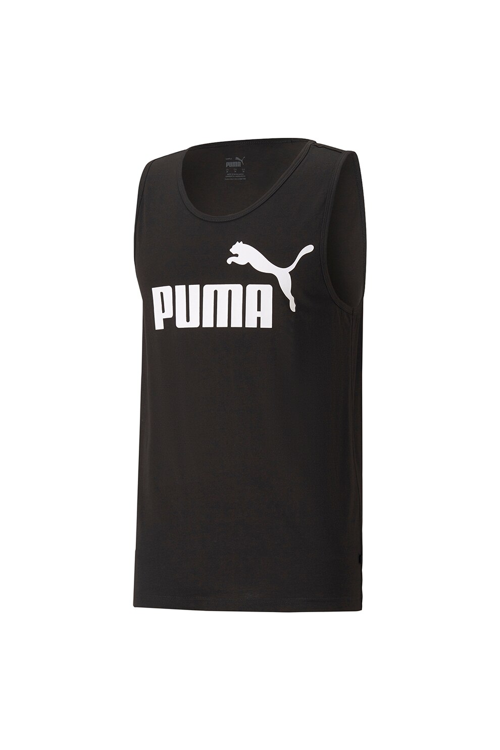 Puma, Топ Essentials със стандартна кройка и лого, Бял, Черен, 2XL ...