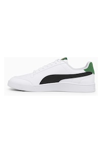 Puma, Спортни обувки Shuffle от еко кожа, Бял, Зелен, Черен, 9