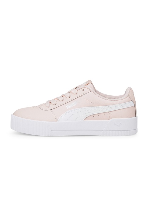 Puma, Pantofi sport din piele cu insertii din piele ecologica Carina, Piersica, 38 EU
