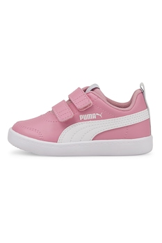 Puma - Спортни обувки Courtflex V2 от еко кожа с велкро, Бял/Розов