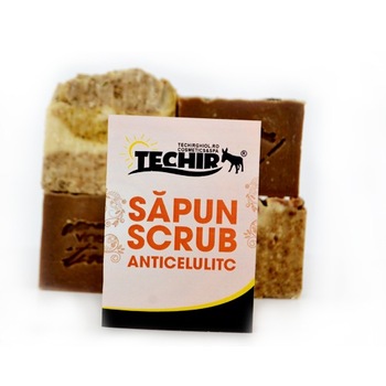 Sapun Scrub Anticelulitic cu Cafea 100 g, Techir Sapun Scrub Anticelulitic cu Cafea 100 g, Techir
