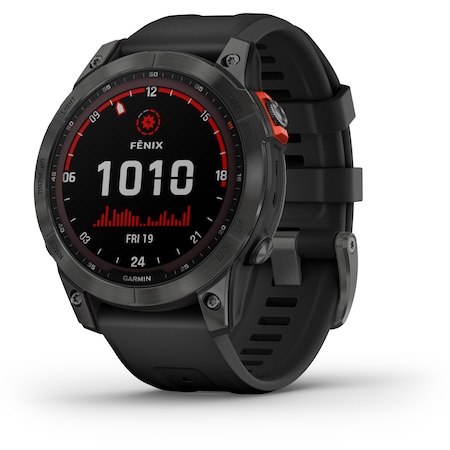 Часовник Smartwatch Garmin Fenix 7 Solar, 47 мм, Silicone strap, Slate Gray/Black