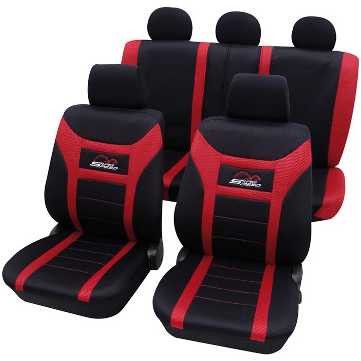 Petex Super Speed Univerzális autós üléshuzat készlet, 11 db, Piros/Fekete