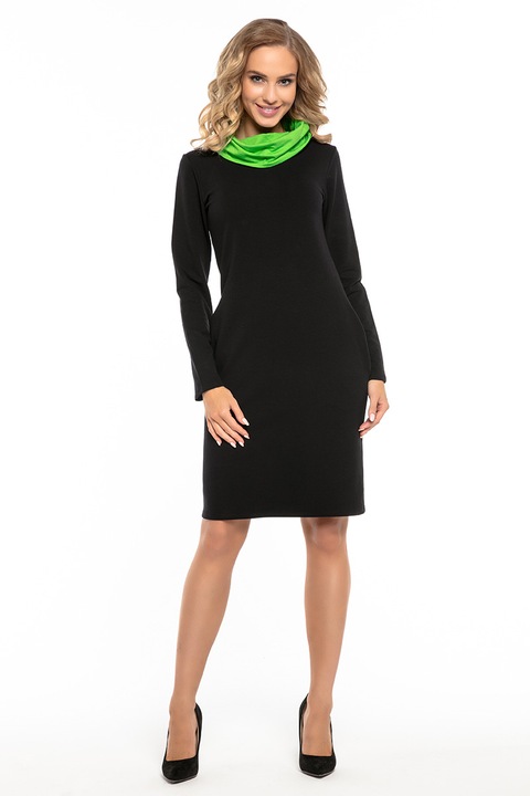 Rochie dama, Tessita T248, Bumbac, Verde/Negru