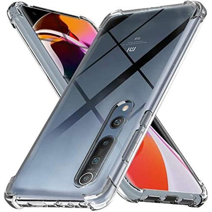 Силиконов кейс PhonePlusBG, Калъф за Xiaomi Mi 10/Mi 10 Pro, Anti Shock, Прозрачен