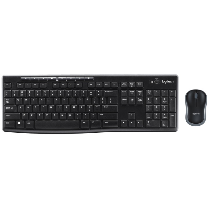 Комплект клавиатура + мишка, Logitech, черен